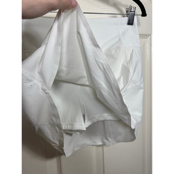 Athleta Run With It Skirted Shorts Skort Bright White Women's Small 4-6 Sporty - Picture 3 of 8